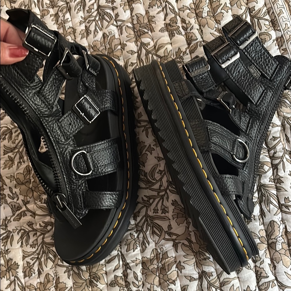 Dr. Martens Black Leather Sandals